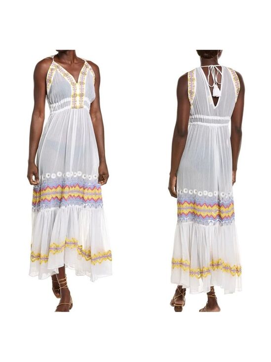 Ramy Brook Dresses & Skirts - Ramy Brook Sienna White Beaded Maxi Dress / Clover-up Size Small NWT